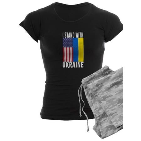 

CafePress - I Stand With Ukraine Flag American Flag Su Pajamas - Women s Dark Pajamas