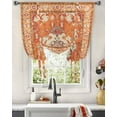 thumbnail image 3 of Dark Orange Southwest Tie Up Curtains for Kitchen Bathroom Bedroom Windows 45 Inch Length, Boho Vintage Ethnic Tribes Art Balloon Drape Curtains Shade Rod Pocket Drapery Curtain Panel, 42"x54", 3 of 7