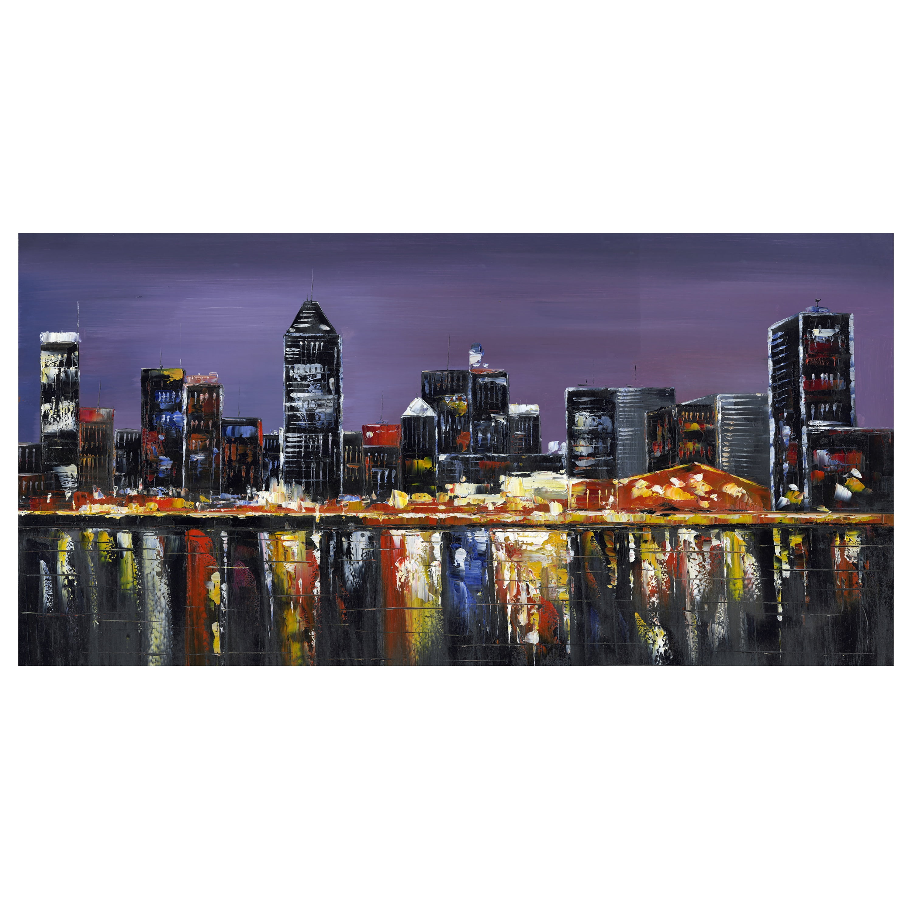 DESIGN ART Montreal At Night- Fine Art Canvas Print 48 x 24