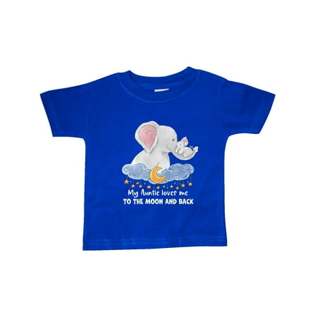 

Inktastic My Auntie Loves me to the Moon and Back Elephant Family Gift Baby Boy or Baby Girl T-Shirt