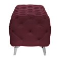 thumbnail image 4 of 51 Inch Velvet Upholstered Ottoman Bench with Metal Legs, Modern Button-Tufted Bench Chair with Padded Seat Cushion for Living Room Bedroom, Easy Assembly, Red, 4 of 7