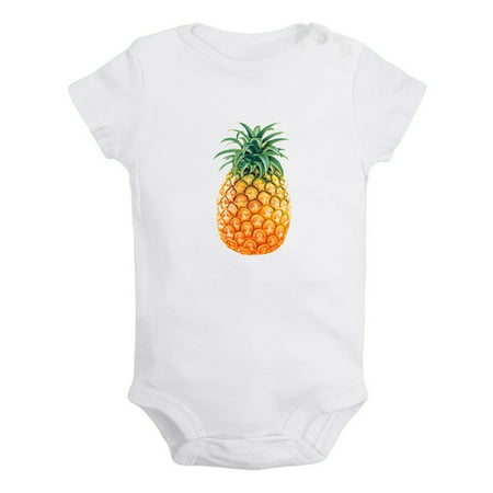 

Fruit Pineapple Image Print Rompers For Babies Newborn Baby Unisex Bodysuits Infant Jumpsuits Toddler 0-24 Months Kids One-Piece Oufits (White 6-12 Months)