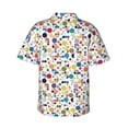 thumbnail image 3 of Balery Colorful Spots Print Men's Hawaiian Shirts Short Sleeve Beach Shirt Relaxed Fit Vacation Button Down Shirts-Medium, 3 of 9