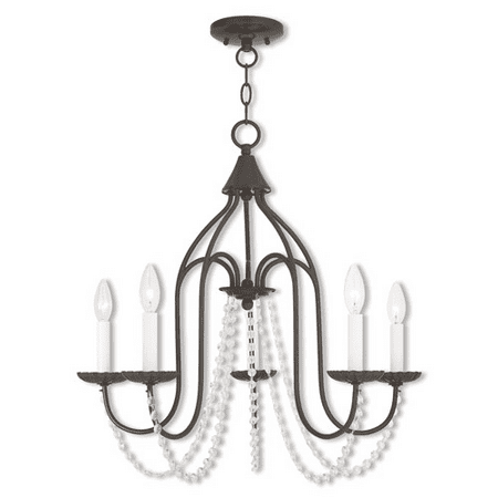 English Bronze Finish Chandeliers 5 Light With Steel Drum English Bronze Finish size 24 in 300 Watts - World of Crystal ()