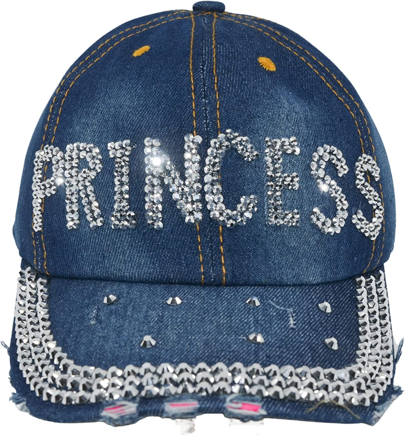 Women Rhinestone Sparkle Bling Crown Baseball Cap Snapback Hats for Girls 