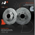 thumbnail image 3 of A-Premium 10.12 inch (257mm) Front Drilled and Slotted Disc Brake Rotors + Ceramic Pads Kit Compatible with Select Hyundai Models - Elantra 2002 2003 2004 2005, 6-PC Set, 3 of 6
