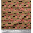 thumbnail image 1 of Soimoi Brown Cotton Voile Fabric Dot & Gift Box Party Print Fabric by Yard 56 Inch Wide, 1 of 3