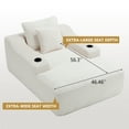 thumbnail image 6 of Chaise Lounge, Oversized Sleeper Sofa with Deep Seat and Cup Holders, Corduroy Fabric and Foam Spring Support, No Assembly Sofa Bed, White, 67 Inch, 6 of 10