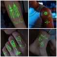 thumbnail image 2 of Yazhiji 60 Sheets Glow in the Dark Temporary Tattoos, Minimalism Luminous Fake Tattoos Stickers for Adults Men Women Halloween Rave Festival Accessory Party Supplies, 2 of 6