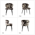 thumbnail image 6 of Velvet Upholstery Comfy Dining Chair Accent Channel Tufted Metal Legs Home Living Room Bedroom Kitchen Cowhide, 6 of 7
