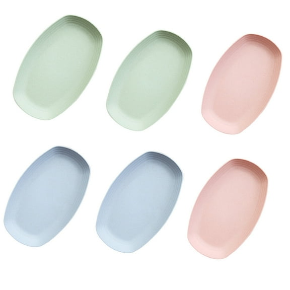 STRANDCHIC Serving Food Tableware Trays Plastic 6Pcs 11.6x7.3x1.2in
