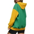 thumbnail image 6 of miqiqism Women's Color Block Oversized Hooded Sweatshirts Juniors Casual Long Sleeve Hoodies Drop Shoulder Fleece Pullover Sweatshirt with Pocket,Green,Small, 6 of 6