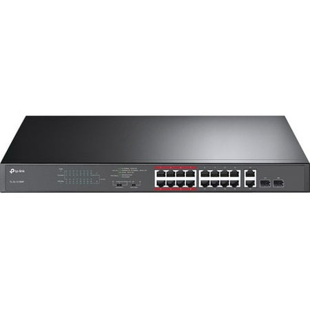 Switch Poe 16 Ports TP-LINK 16-Port 10/100Mbps + 2-Port Gigabit Unmanaged PoE Switch - 16 Ports - 2 Layer Supported - Modular - Twisted Pair, Optical Fiber - Rack-mountable ()