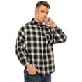 thumbnail image 3 of FUTATA Men's Black And White Plaid Shirts Long Sleeves, Casual Men's Shirts Top Plaid, Buttons Long Sleeve Shirts, 3 of 5