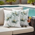 thumbnail image 5 of Spring Flower Pillow Covers 2 Pack Rustic Watercolor White Floral Plant Pillowcase Waterproof Outdoor Throw Pillow Cover for Patio Garden Square Cushion 20”x20”, 5 of 9