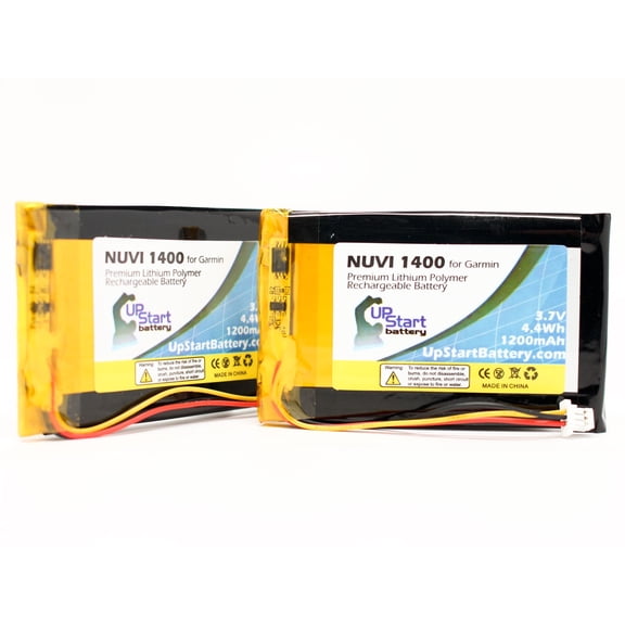 2x Pack - Garmin Nuvi 1490T, Nuvi 1490, Nuvi 1400, Nuvi 1450, Nuvi 1490TV Battery Replacement (1200mAh, 3.7V, Lithium Polymer)