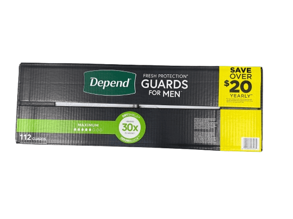 Depend Guards Incontinence Pads for Men, Maximum Absorbency, 112 ct.