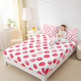 thumbnail image 4 of Manfei Cute Polka Dots Twin Sheet Sets,Geometric Circular Pattern Twin Fitted Sheet,Pink White Flat Sheet For Girls Kids,Breathable Home Decor,3pcs, 4 of 7