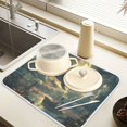 thumbnail image 2 of Yayeee Drying Mat for Kitchen Counter Dishes Microfiber Coffee Decorative Pad, Whale and Moon, 2 of 9