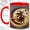 Red, variant on Flying Witch Coffee Mug, Celestial Moon Mug, Ceramic 11 oz