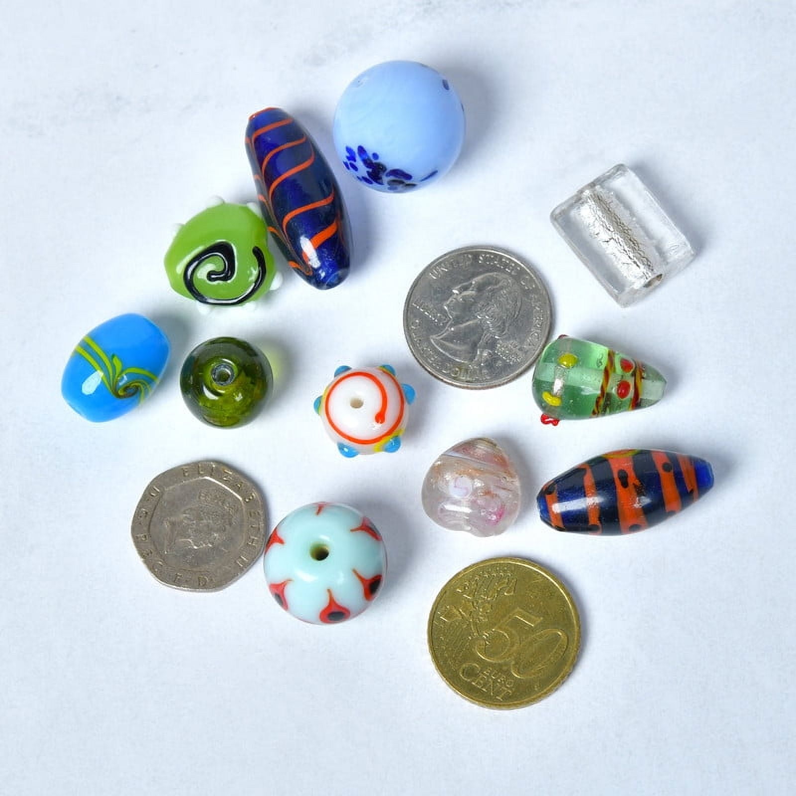 Craft Attic 1 Lb Bag of 200 Assorted Glass Beads for Necklaces