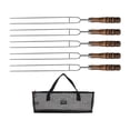 thumbnail image 3 of Brochetas Kabob, palitos para asar, brochetas portátiles para parrilla, brochetas de Metal para barbacoa, para verduras, Buffet, carne, Picnic, , Tenedores para Tenedores para barbacoa negros shamjiam Brochetas para asar, 3 of 8
