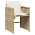thumbnail image 3 of vidaXL 13 Piece Patio Dining Set with Cushions Beige Poly Rattan, 3 of 9