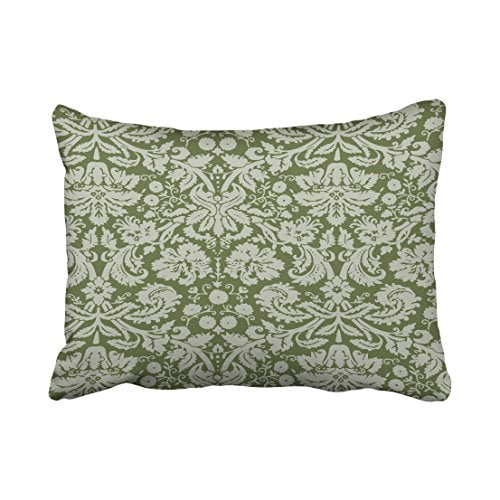 WinHome Decorative Dark Green Floral Pattern Throw Pillow Home
