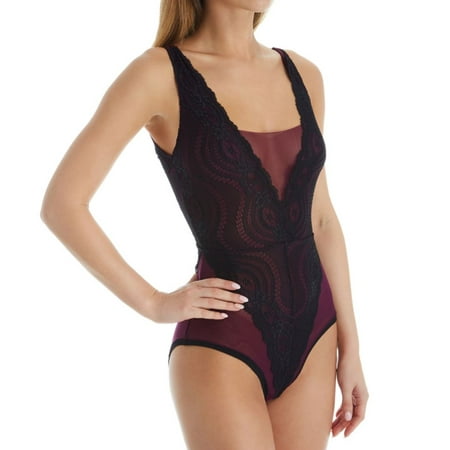 

Women s Rhonda Shear 4807 Up All Night Lace Bodysuit (Purple/Black XL)