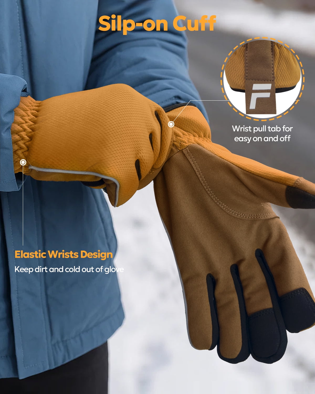 Thermal Winter Work Gloves for Men, High Dexterity Cold Weather Glove for Driving, Gardening, Motorcycle, and Mechanics