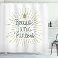thumbnail image 1 of Ambesonne Cartoon Shower Curtain, Calligraphy Themed Design, 69"Wx75"L, Eggshell White Black, 1 of 3