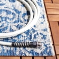 thumbnail image 4 of SAFAVIEH Courtyard Taegan Floral Indoor/Outdoor Area Rug, Navy/Grey, 5'3" x 7'7", 4 of 10
