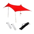 thumbnail image 4 of Ethern Auvent de Plage Abri Solaire Extérieur avec 2 Mâtx Protection Solaire pour le Camping à l'Extérieur Rouge, 4 of 9
