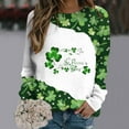 thumbnail image 2 of QIPOPIQ Chemises à Manches Longues pour Femmes Col Rond T-Shirts de la Saint-Patrick Chandail en Molleton T-Shirt Imprimé Shamrock Chemise Verte Chanceuse Hauts Tunique Col Rond pour Dames St Patricks Day Shirts Chemises de Vacances Offres, 2 of 5