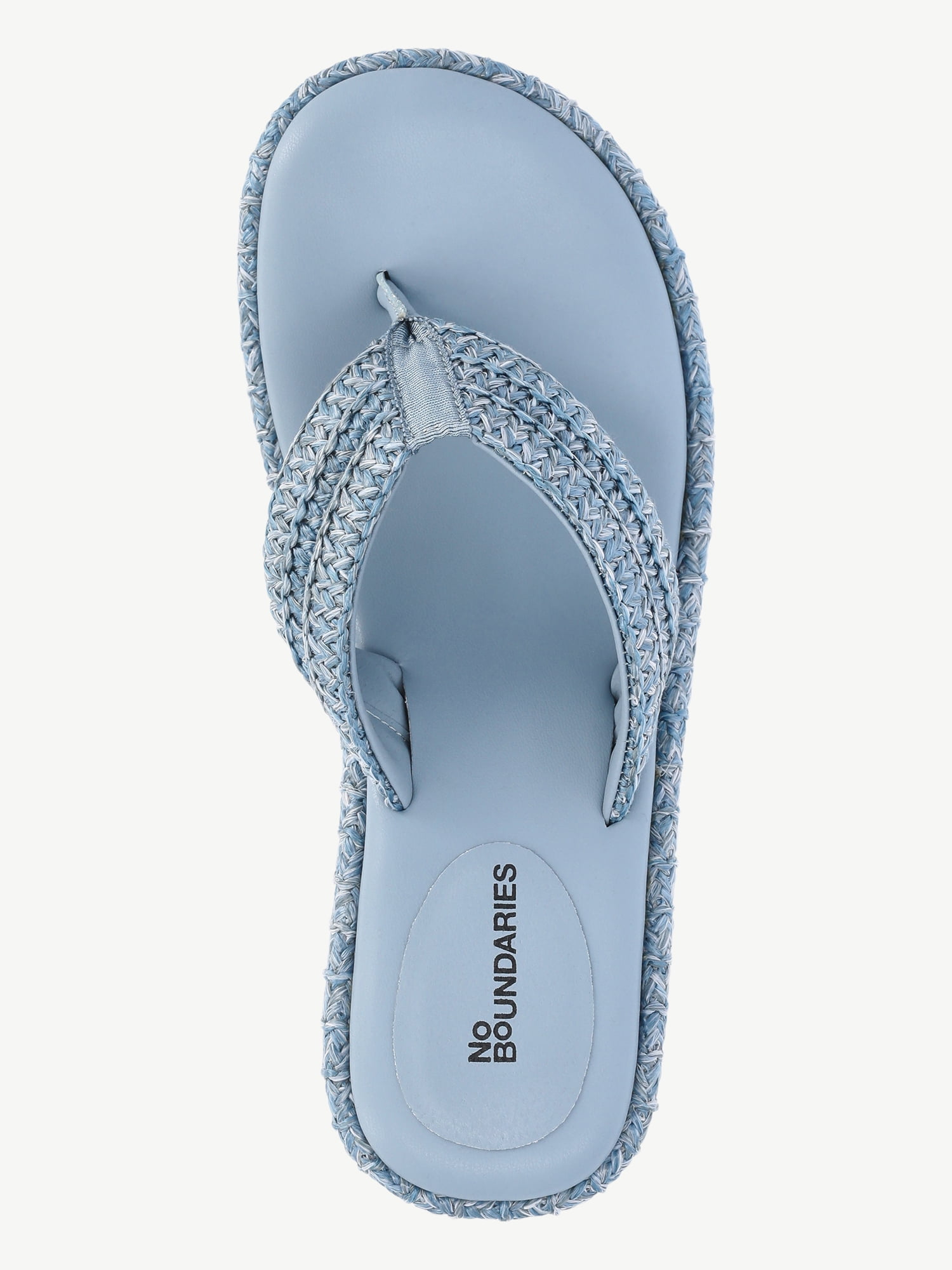 No Boundaries Raffia Platform Thong Sandals, Women's