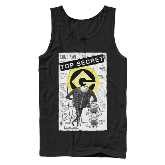 Men's Despicable Me Top Secret Tank Top Black Small