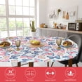 thumbnail image 2 of Covers For The Home Deluxe Elastic Edged Flannel Backed Vinyl Fitted Table Cover - Butterfly Pattern - Oblong/Oval - Fits Tables up to 48" W x 68" L (ETBUT76), 2 of 7