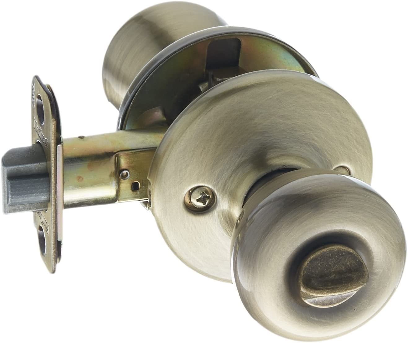 Kwikset Tylo Entry Lockset 94002-827 Antique Style - Keyed Entry Door Knob - Antique Brass Finish