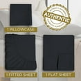 thumbnail image 3 of Twin XL 100% Microfiber Double Brushed Sheet Set - Extra-Soft & Wrinkle-Free - 15" Deep Pockets, 39" x 80" - Ideal for Dorms, Hospitals & Split King Beds - 3 PC Set (Twin XL, Black), 3 of 7