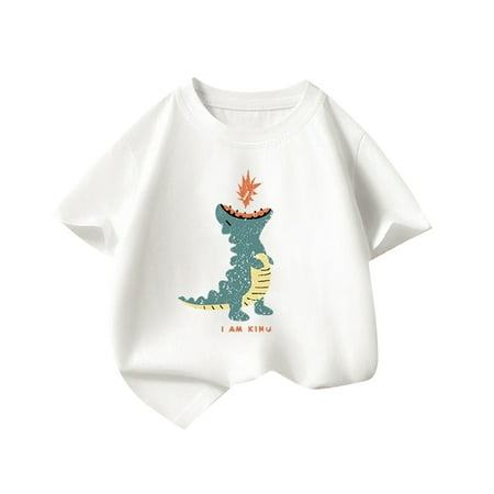 

Children Boys T-shirts Cartoon Printed Short Sleeve Crew Neck Cotton Casual Fun Pattern Summer Clothes Top Dailywear Party Tshirts