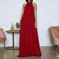 thumbnail image 4 of ZAZYULZ Summer Jumpsuit Women's Sexy Summer Jumpsuit Neck Sleeveless Chiffon Wide Leg Long Pant Jumpsuit Romper(Red,L), 4 of 8