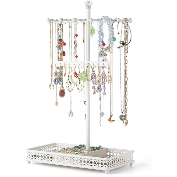 ANHXN Jewelry Organizer Stand, Jewelry Tree Display Holder Stand for Bracelets Necklaces Earrings Rings, Gift for Women Girls