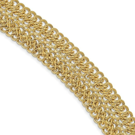 14k Yellow Gold Polished Fancy Link Bracelet