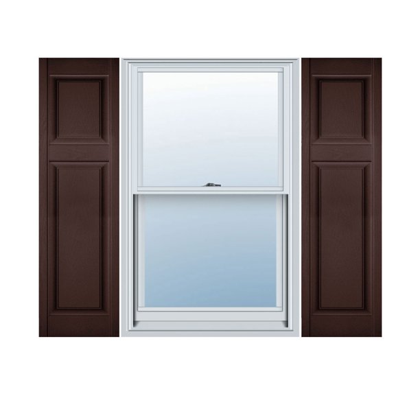18"W x 42"H Lifetime Vinyl, Custom Offset Panel, Raised Panel Shutters