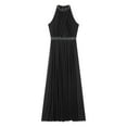 thumbnail image 6 of Eandarui Womens Lyrical Contemporary Dance Costume Halter Neck Flowy Tulle Maxi Long Dress Side Split Black XL, 6 of 6