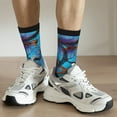 thumbnail image 6 of Rocae Blue Butterflies for Adult Socks Casual Athletic Stretchy Loose Socks for Women Men Non-Slip Middle Tube Socks, 6 of 6