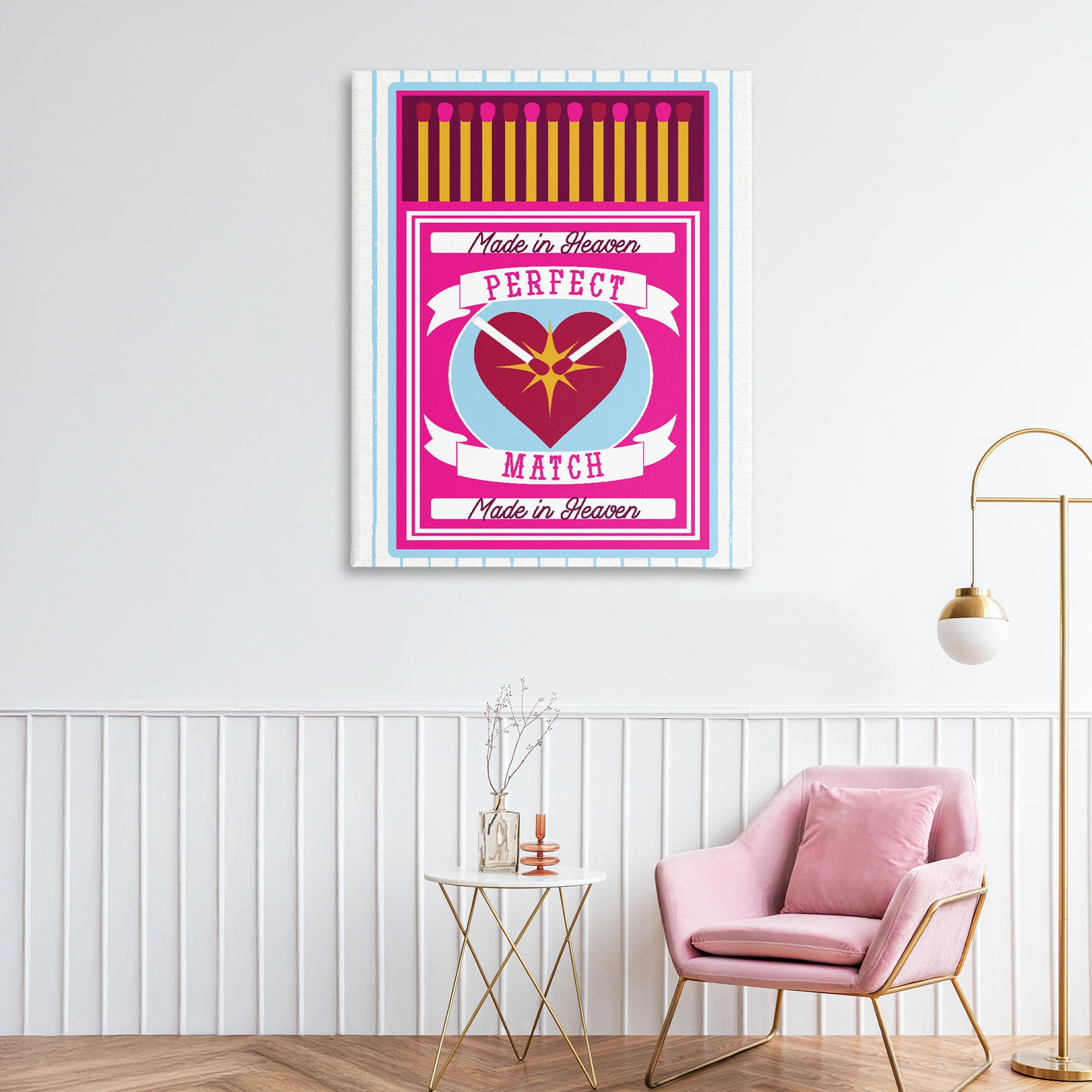 Stupell Industries Perfect Match Made In Heaven Canvas Wall Art, design by Lil' Rue