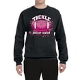 thumbnail image 2 of Wild Bobby Tougher Than Cancer Football Paint Splatters Breast Cancer Awareness Unisex Crewneck Sweatshirt, Black, Small, 2 of 6