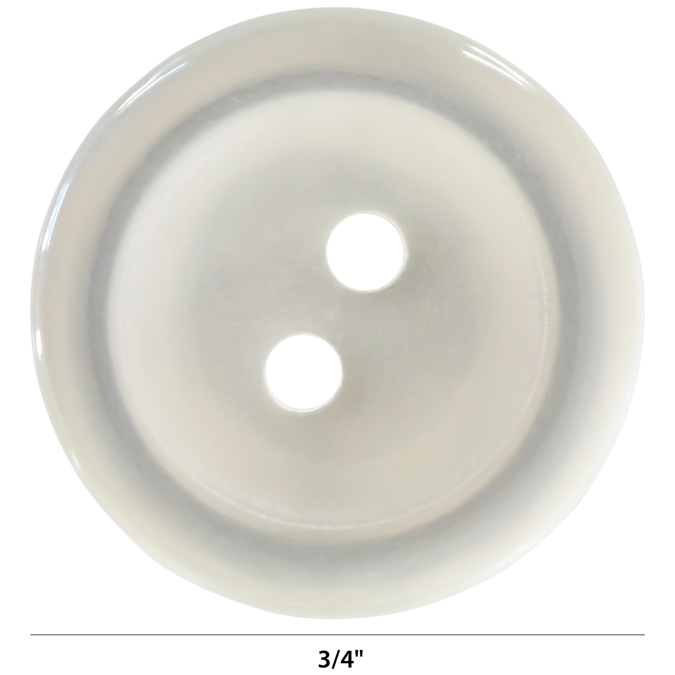 (3 pack) Le Bouton White Pearlized 3/4" Round 2-Hole Buttons, 4 Pieces