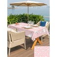 thumbnail image 4 of Easter Bunny Outdoor Tablecloth - 60x120 Inch Rectangle Dining Table Cover, Cartoon Carrots Cute Rabbits Sketch Pink Waterproof Outdoor Table Cloth with Umbrella Hole & Zipper for Picnic/Patio/Party, 4 of 7